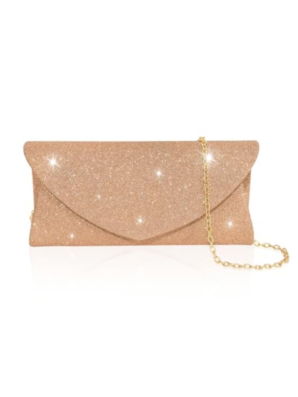 Glitter Envelope Clutch Evening Bag Detachable Chain Formal Wedding Cocktail